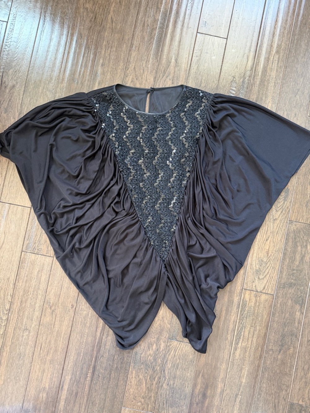 Vintage Black Sequin butterfly Top